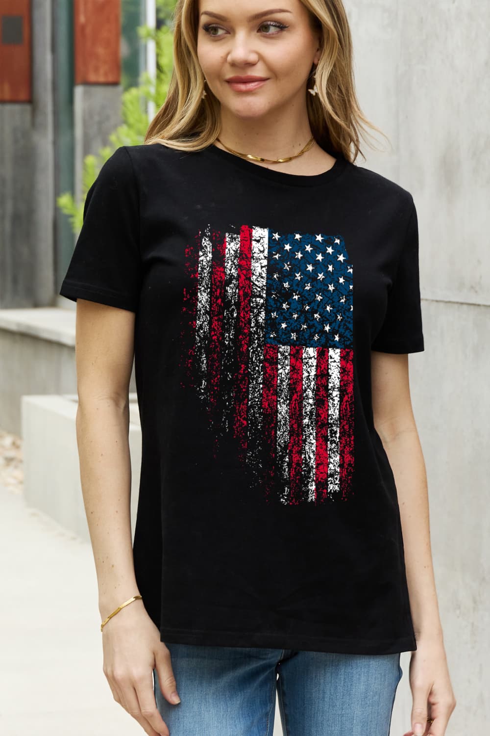 Simply Love Full Size US Flag Graphic Cotton Tee