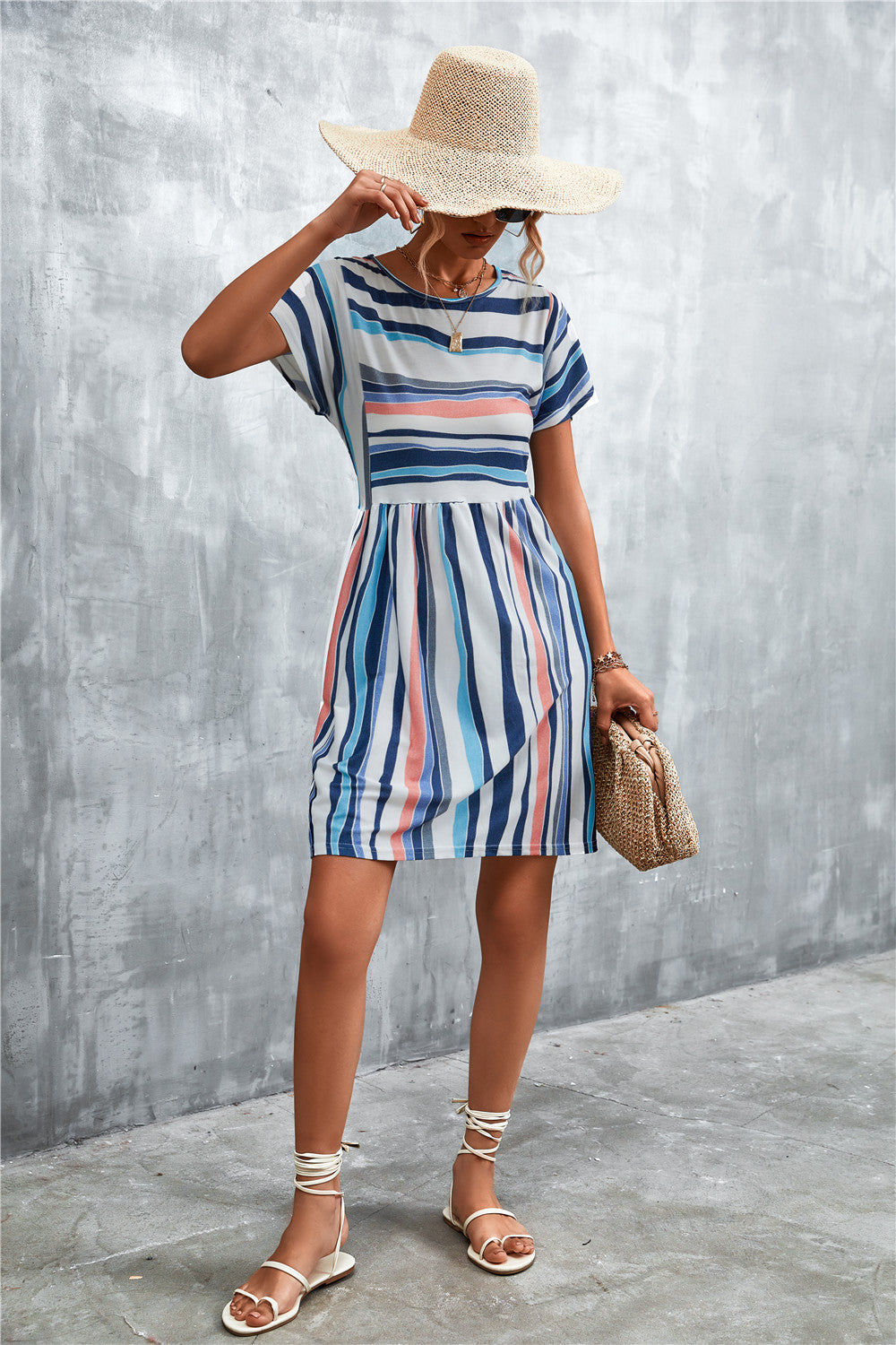 Striped Round Neck Dress