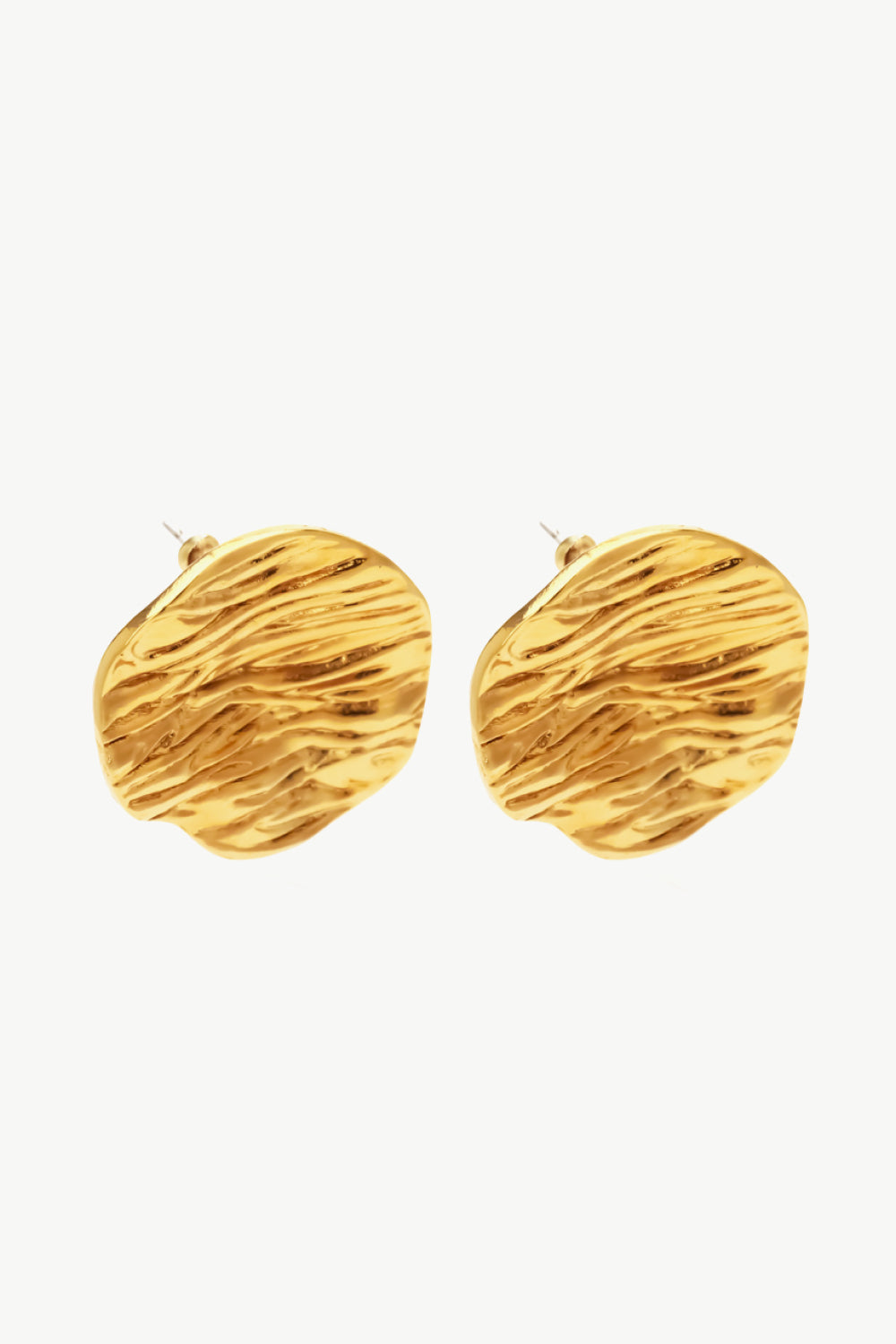 18K Gold-Plated Textured Stud Earrings