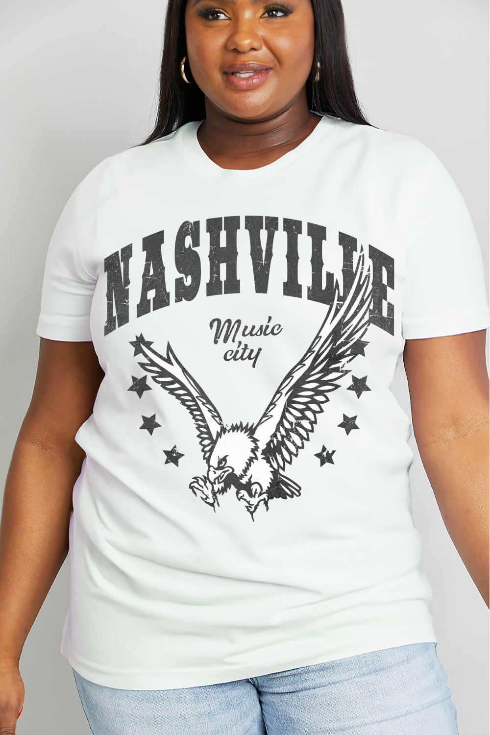 Simply Love Full Size NASHVILLE MUSIC CITY Graphic Cotton Tee