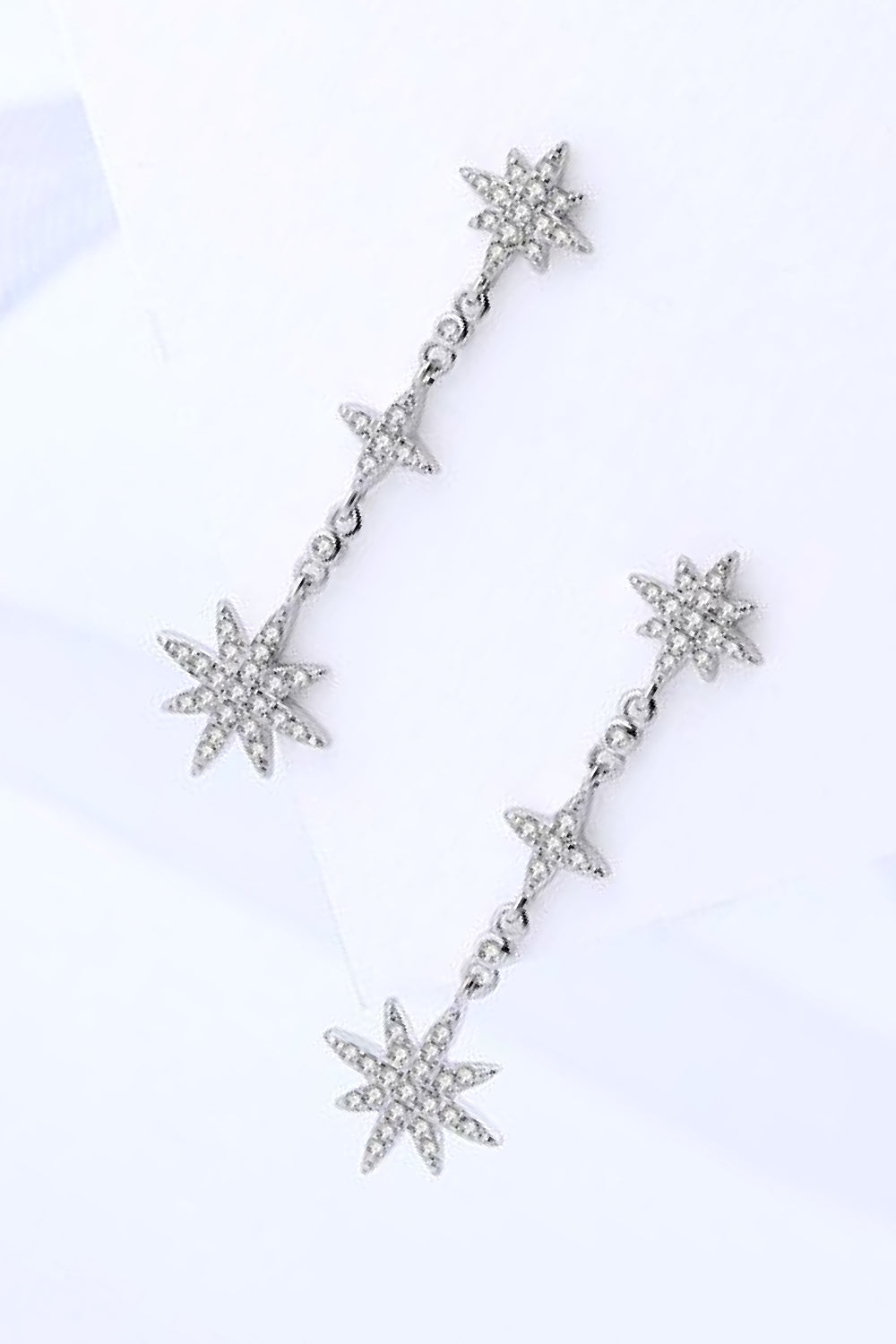 Cubic Zirconia Star Drop Earrings