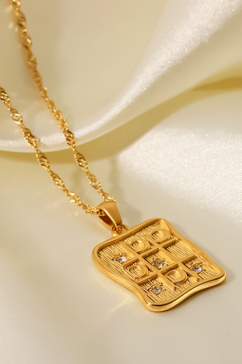 Cubic Zirconia Geometric Pendant Necklace