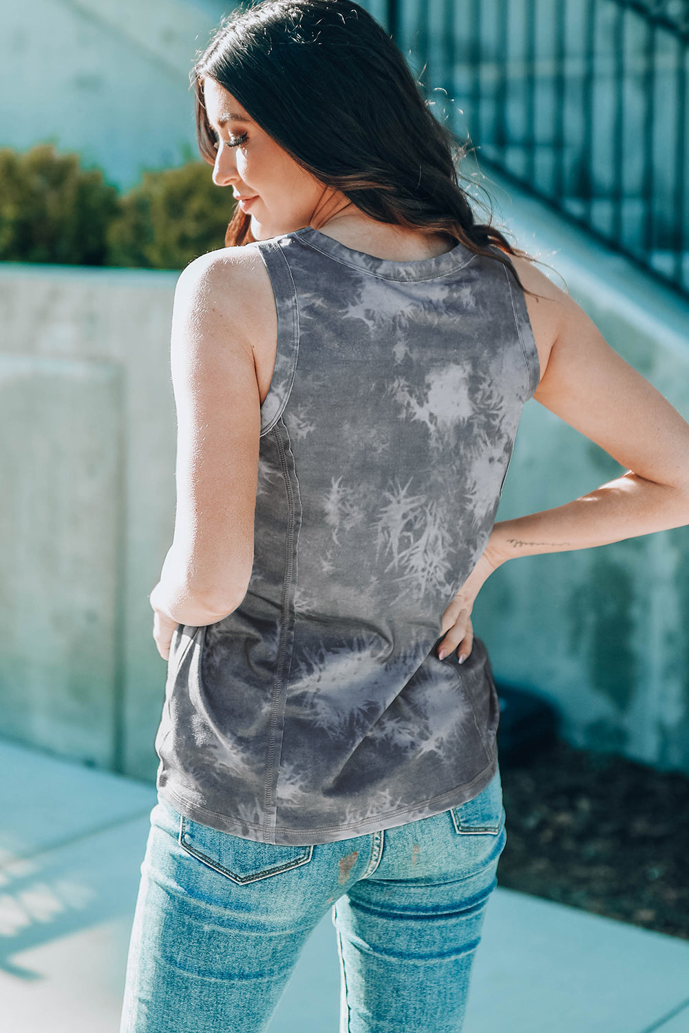 Tie-Dye Round Neck Tank