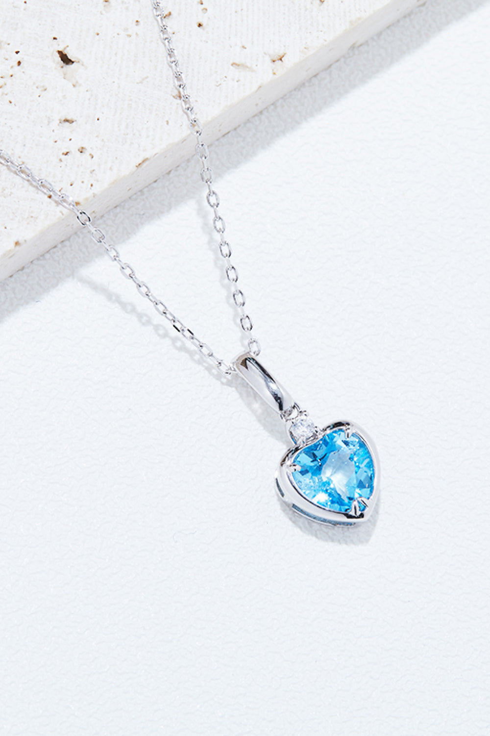 Topaz Heart Pendant Necklace