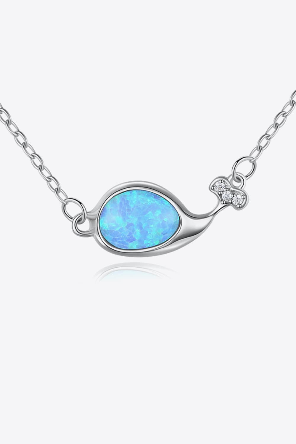 Opal Dolphin 925 Sterling Silver Necklace