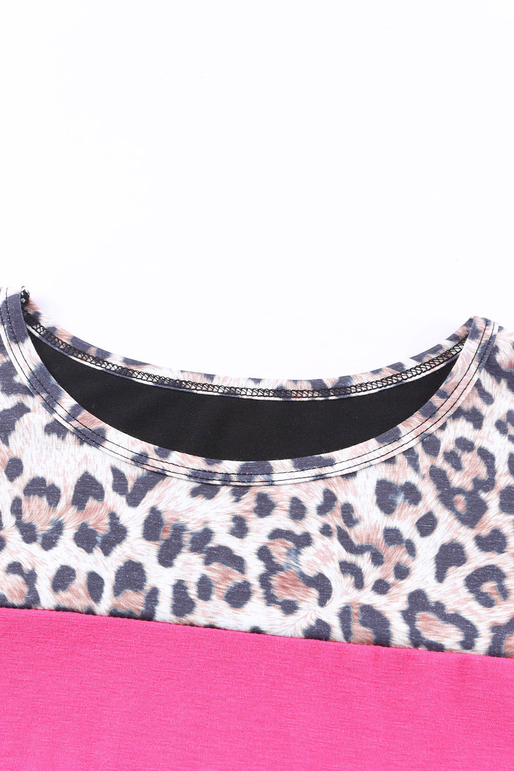 Leopard Color Block Short Sleeve Tee