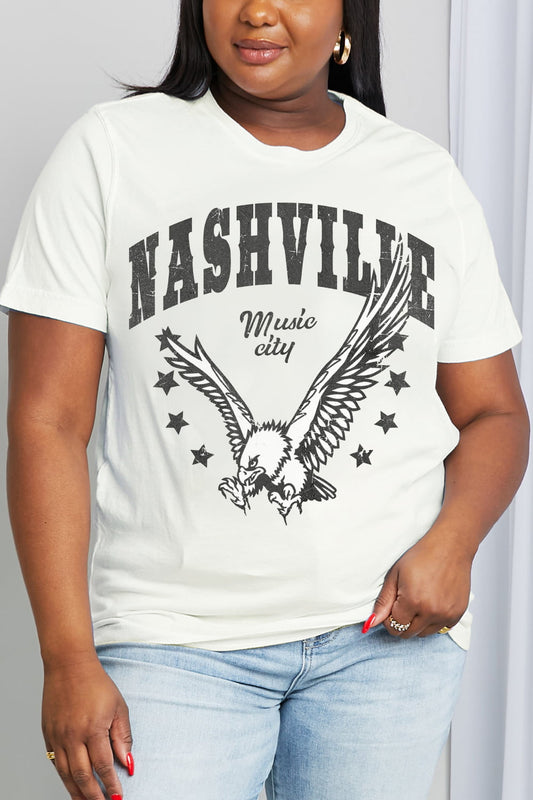 Simply Love Full Size NASHVILLE MUSIC CITY Graphic Cotton Tee