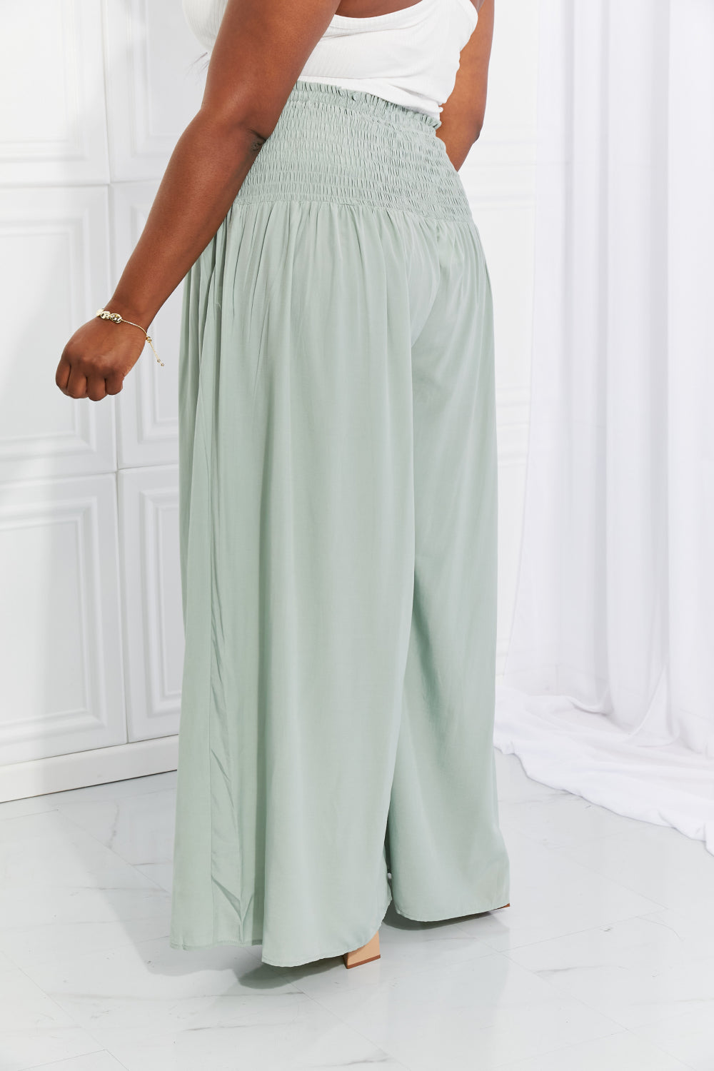 HEYSON Full Size Beautiful You Smocked Palazzo Pants