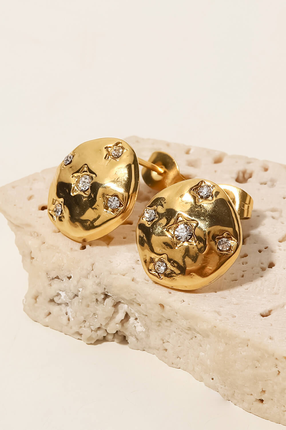 18K Gold-Plated Cubic Zirconia Stud Earrings