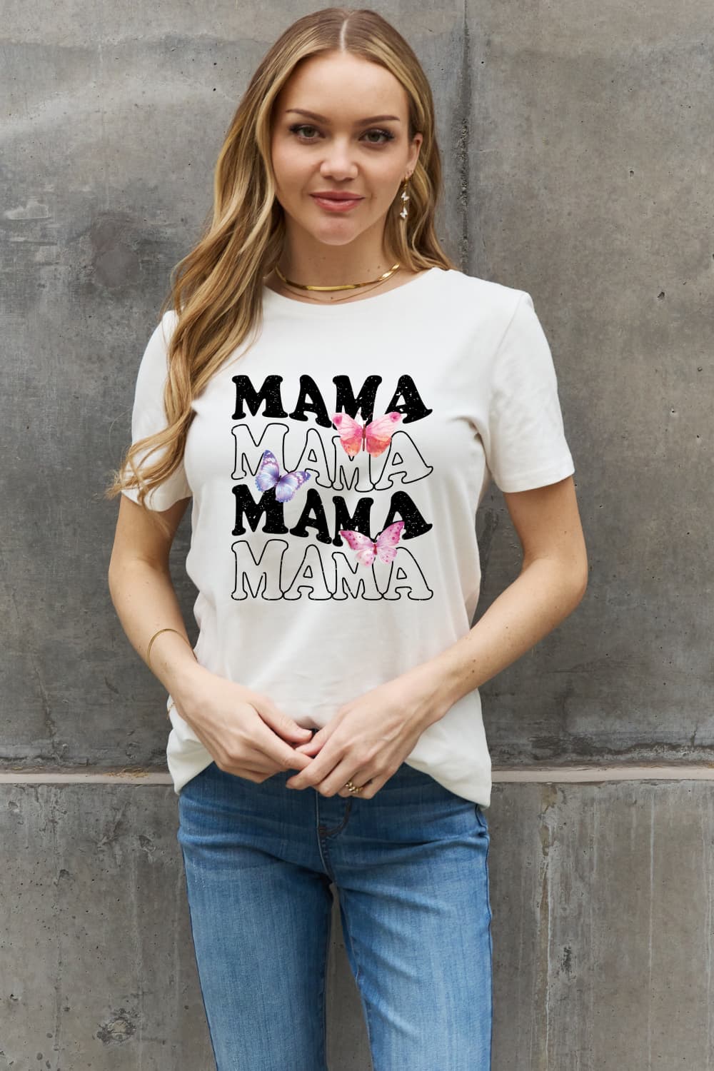 Simply Love MAMA Butterfly Graphic Cotton T-Shirt