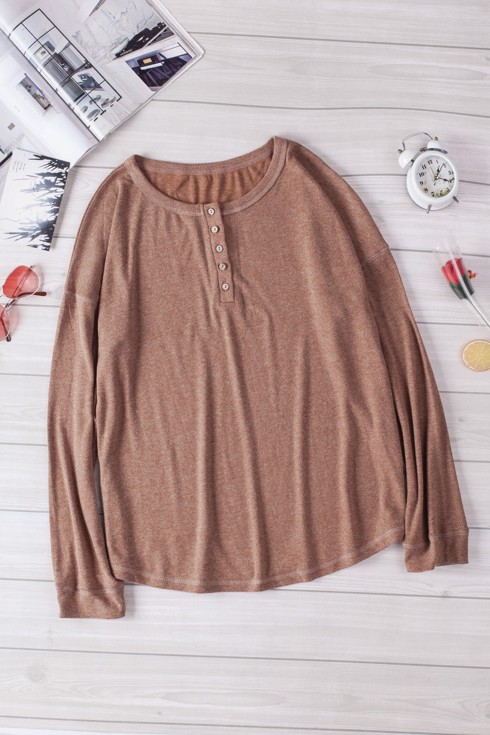 Long Sleeve Henley Top