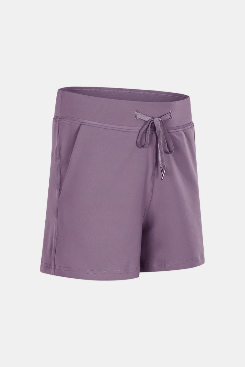 Drawstring Waist Yoga Shorts