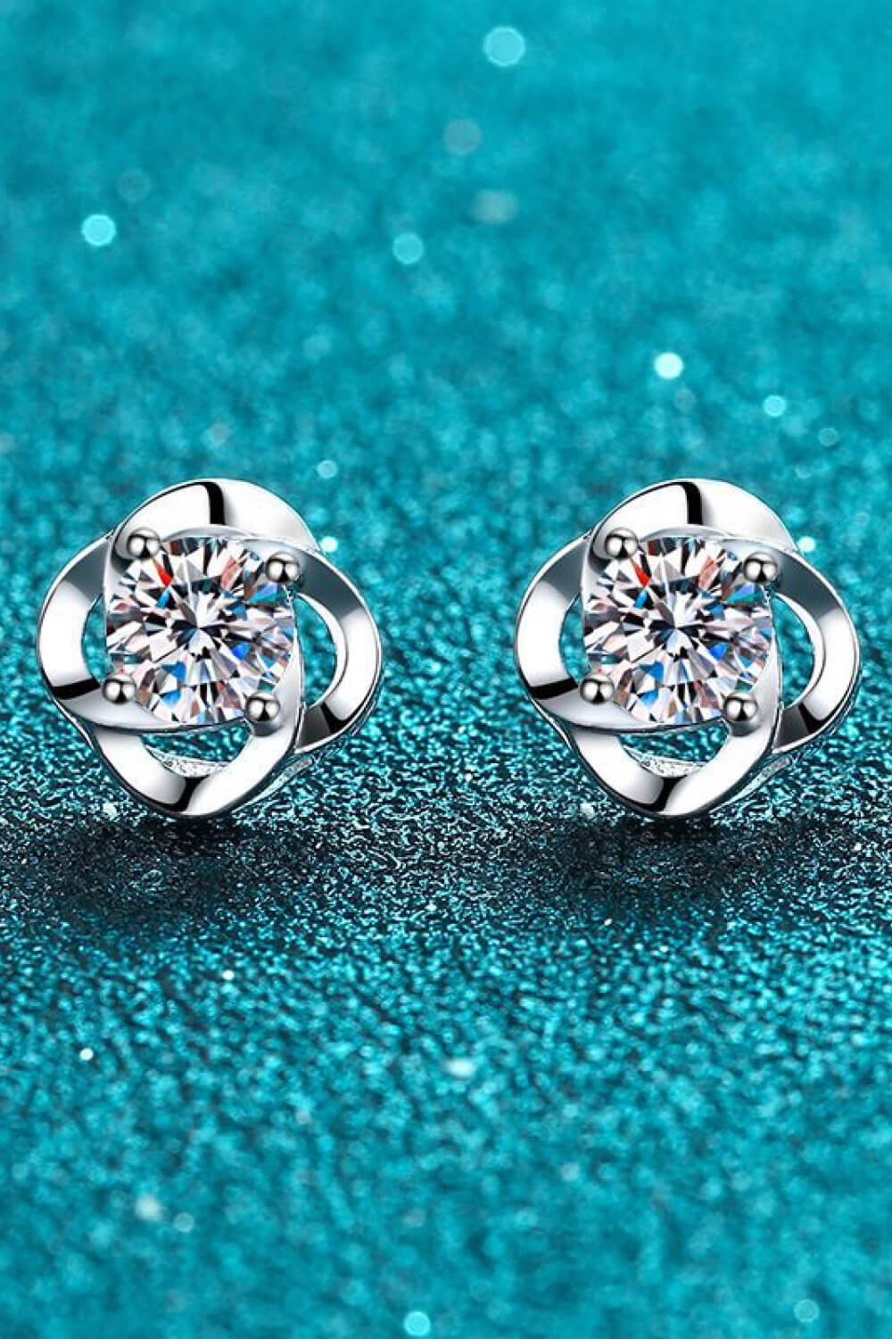 It's Your Day Moissanite Rhodium-Plated Stud Earrings