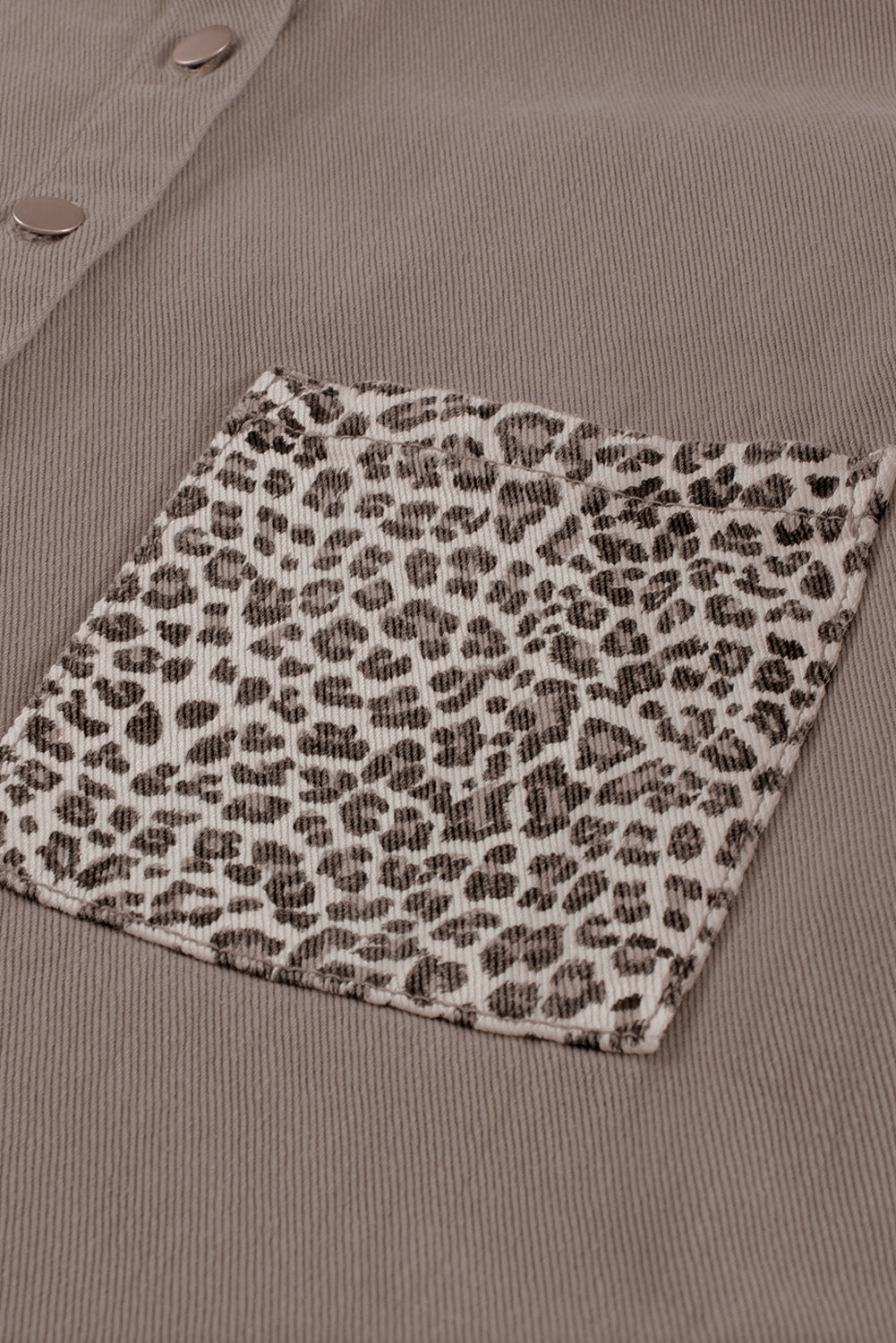 Leopard Contrast Denim Top