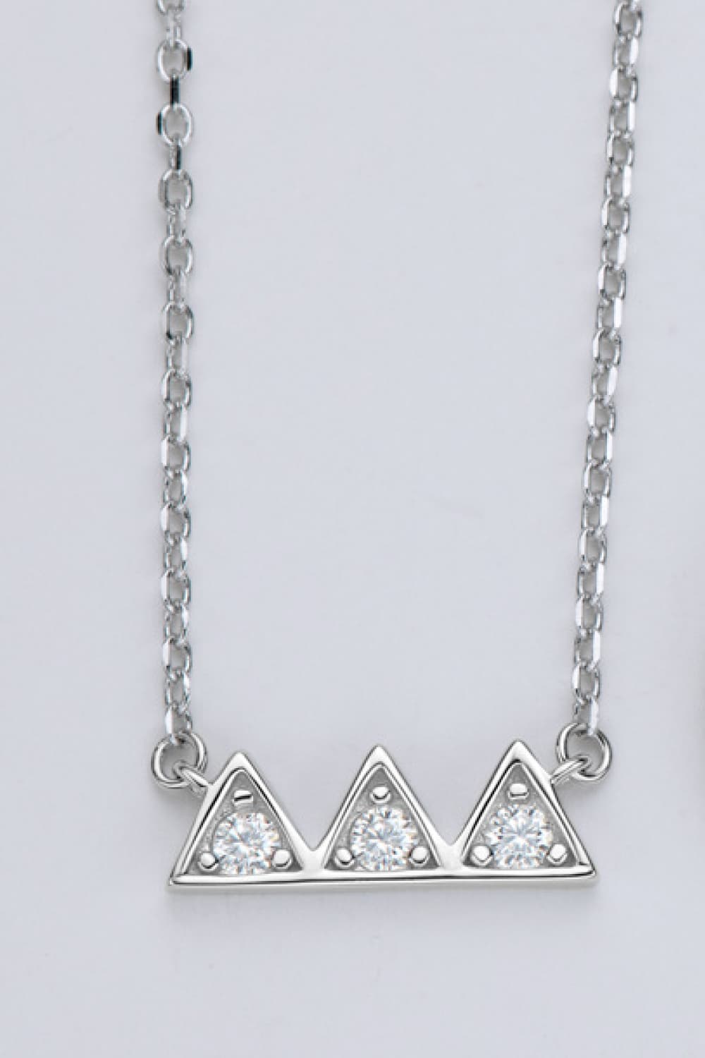 Moissanite Triangle Platinum-Plated Necklace