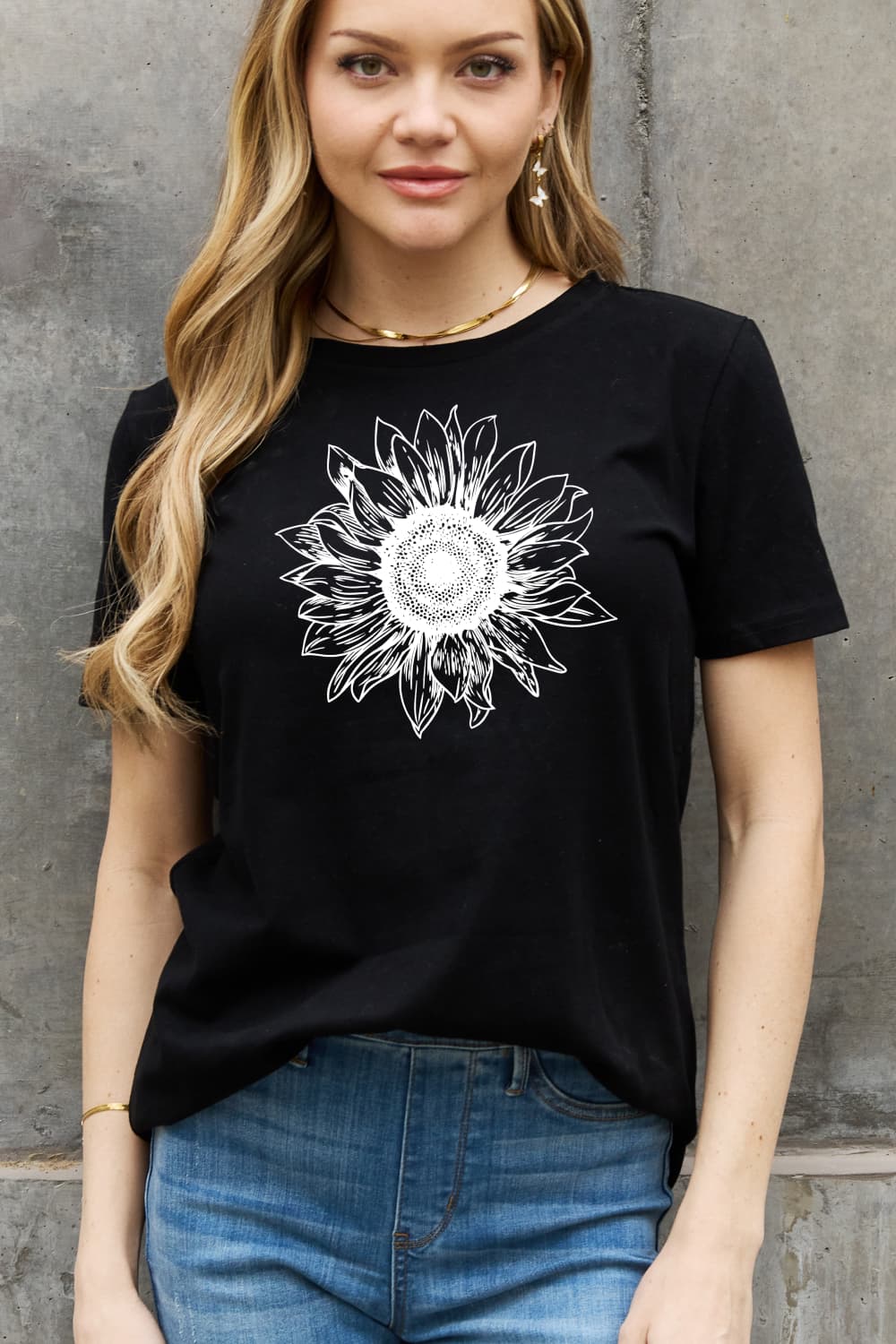 Simply Love Full Size Sunflower Graphic Cotton Tee