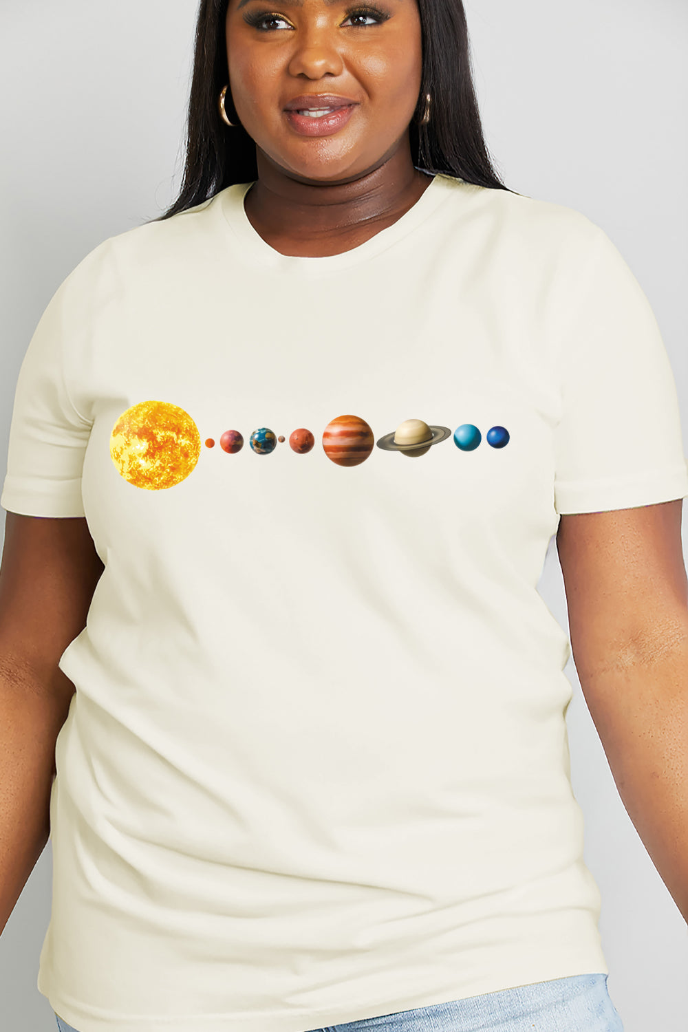 Simply Love Full Size Solar System Graphic Cotton Tee