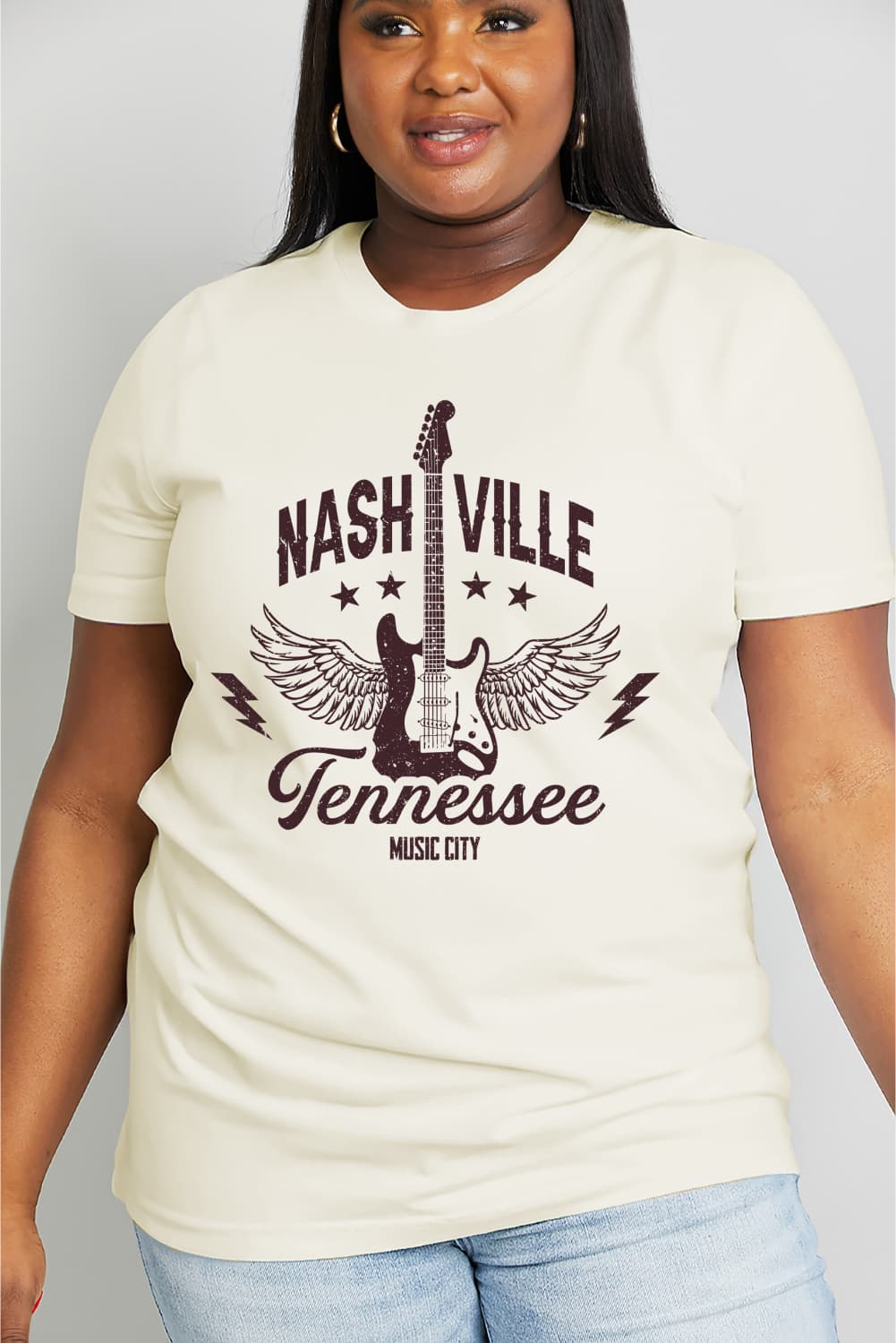 Simply Love Full Size NASHVILLE TENNESSEE MUSIC CITY Graphic Cotton Tee