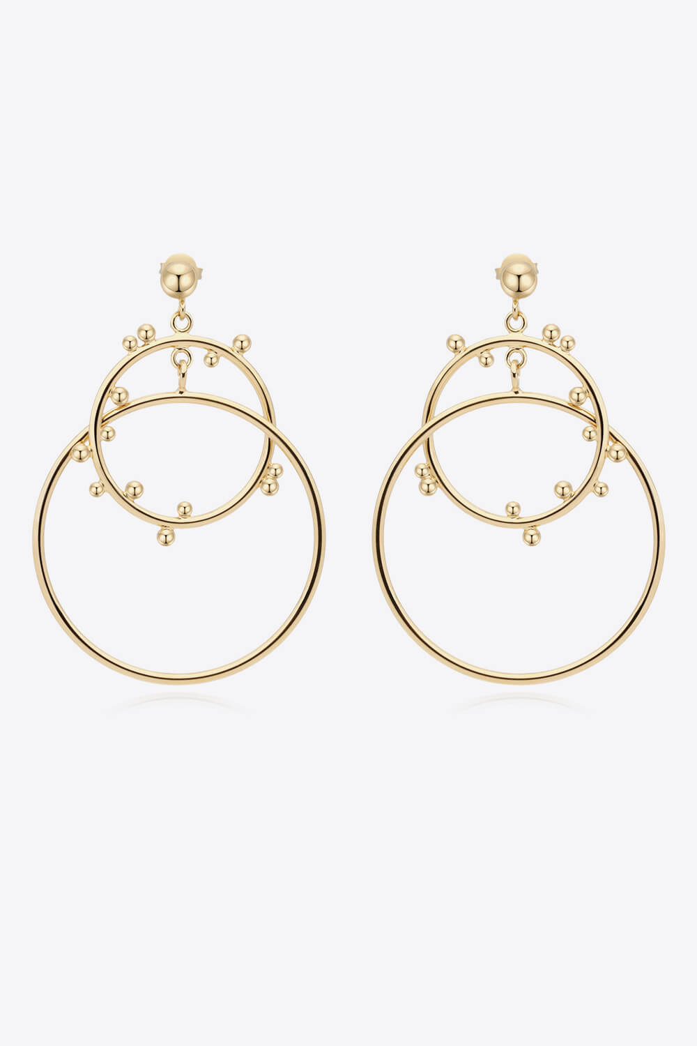 18K Gold-Plated Double Hoop Drop Earrings