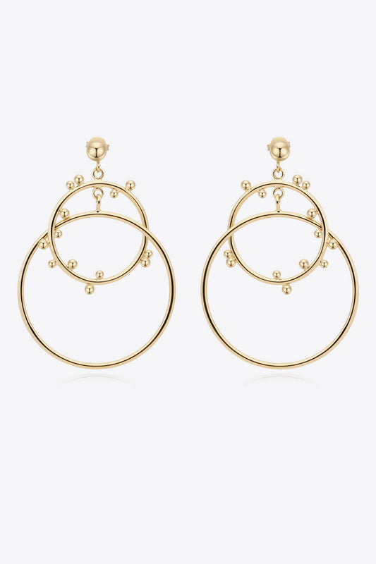 18K Gold-Plated Double Hoop Drop Earrings