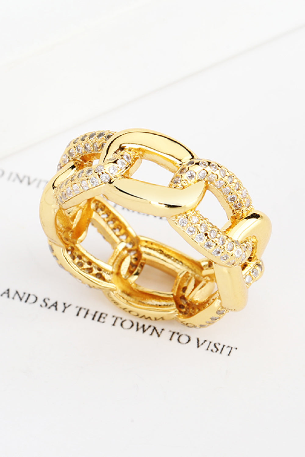 18K Gold-Plated Rhinestone Ring