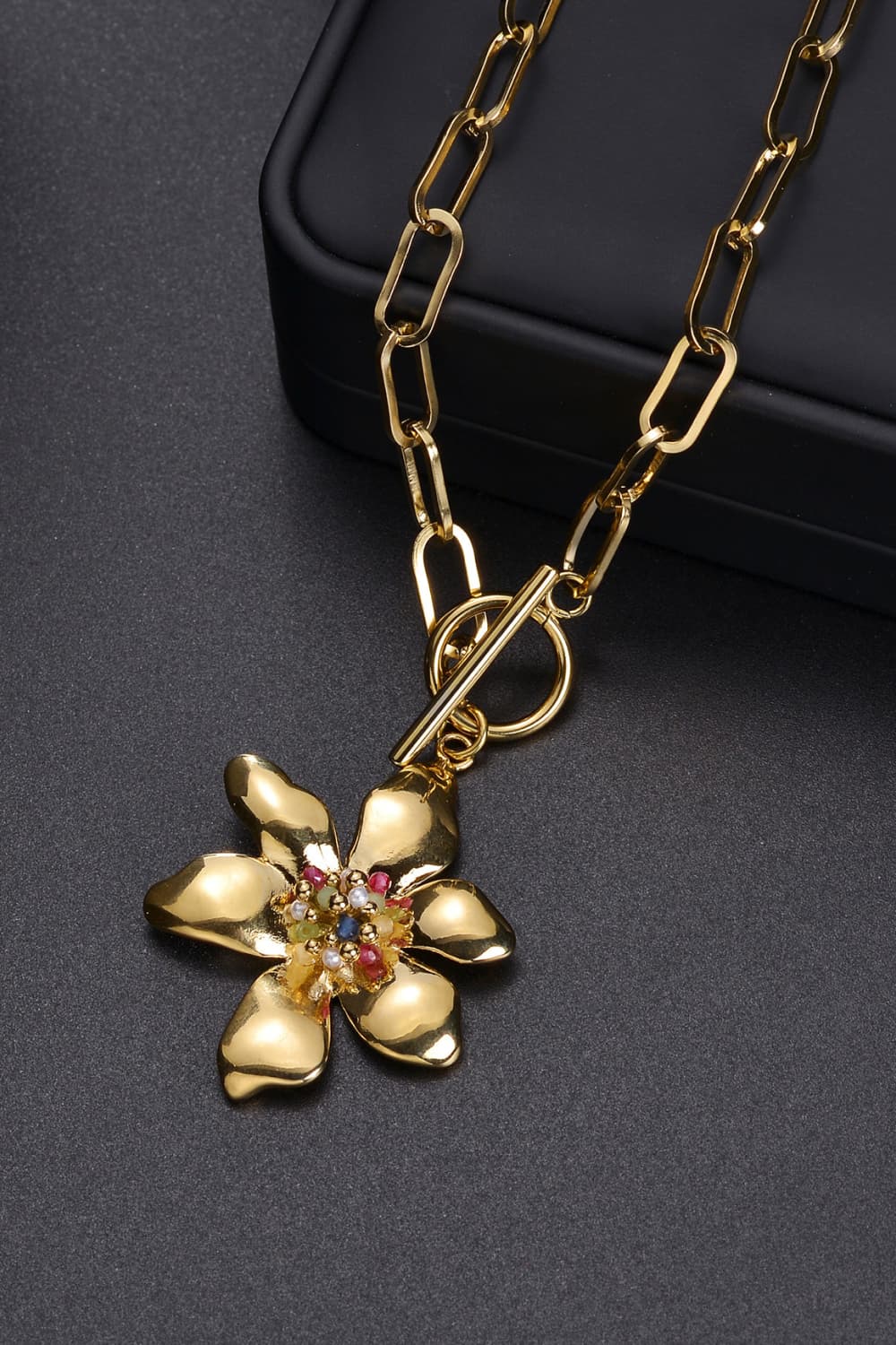 Flower Pendant Stainless Steel Necklace