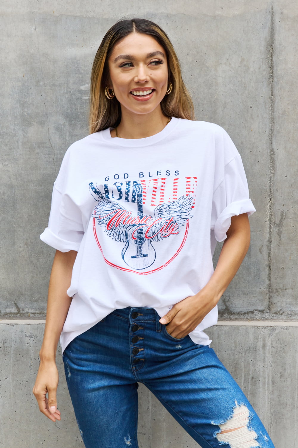 Sweet Claire "God Bless Nashville" Graphic T-Shirt