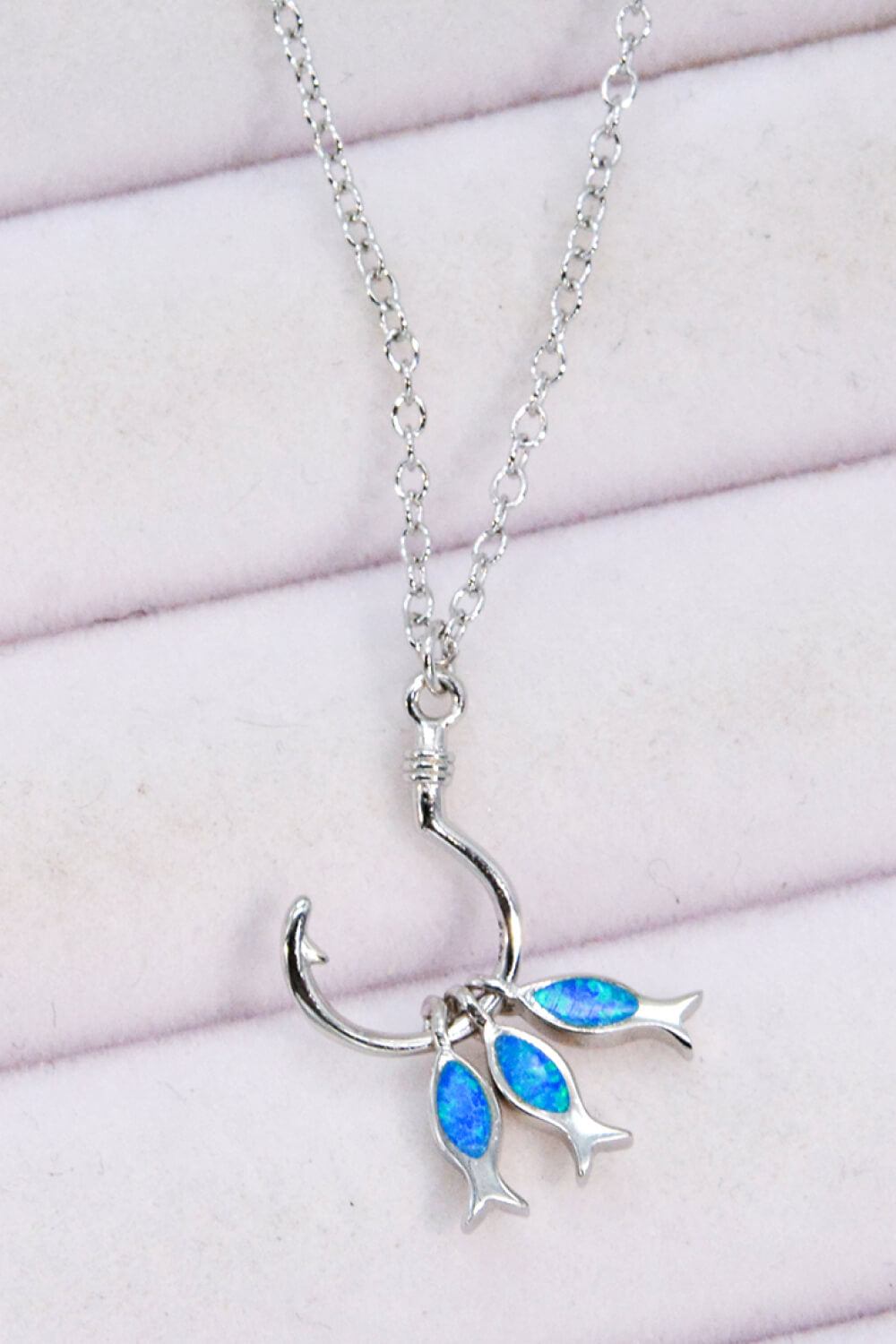 Opal Fish 925 Sterling Silver Necklace