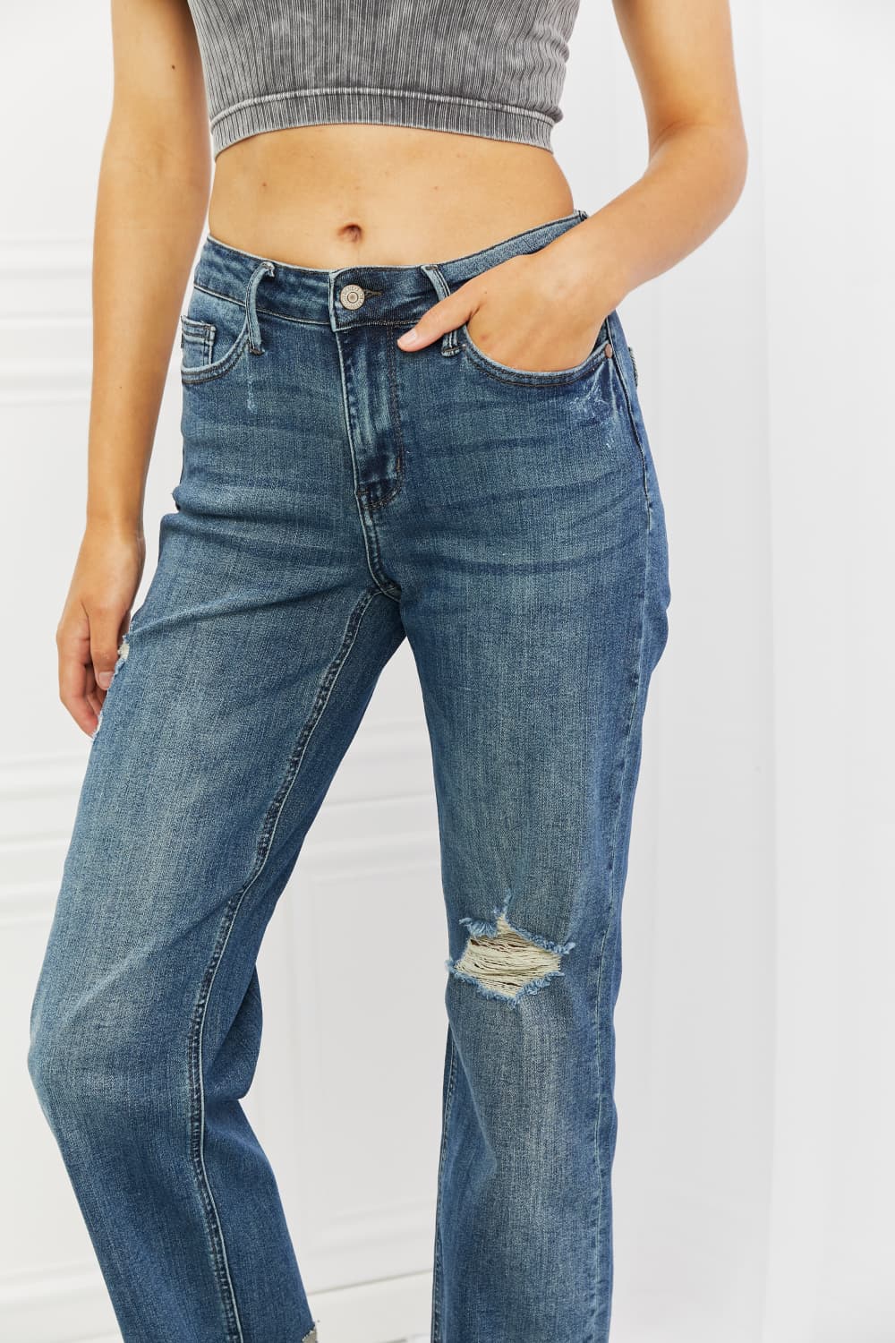 Judy Blue Michelle Full Size Straight Dad Jeans