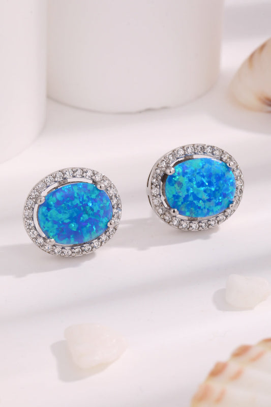 Opal Round Earrings