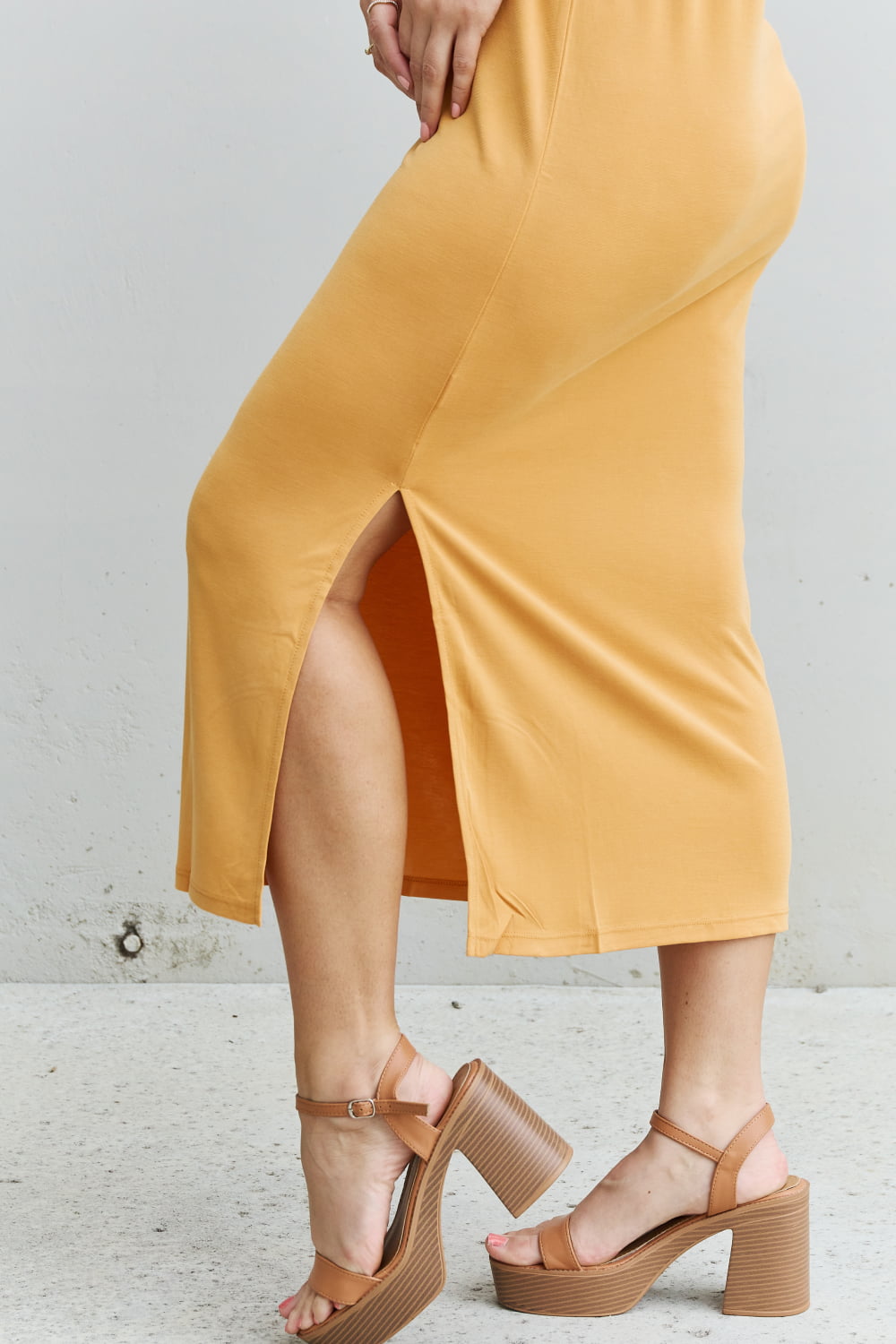 HYFVE Citrus Summer Sleeveless Midi Dress