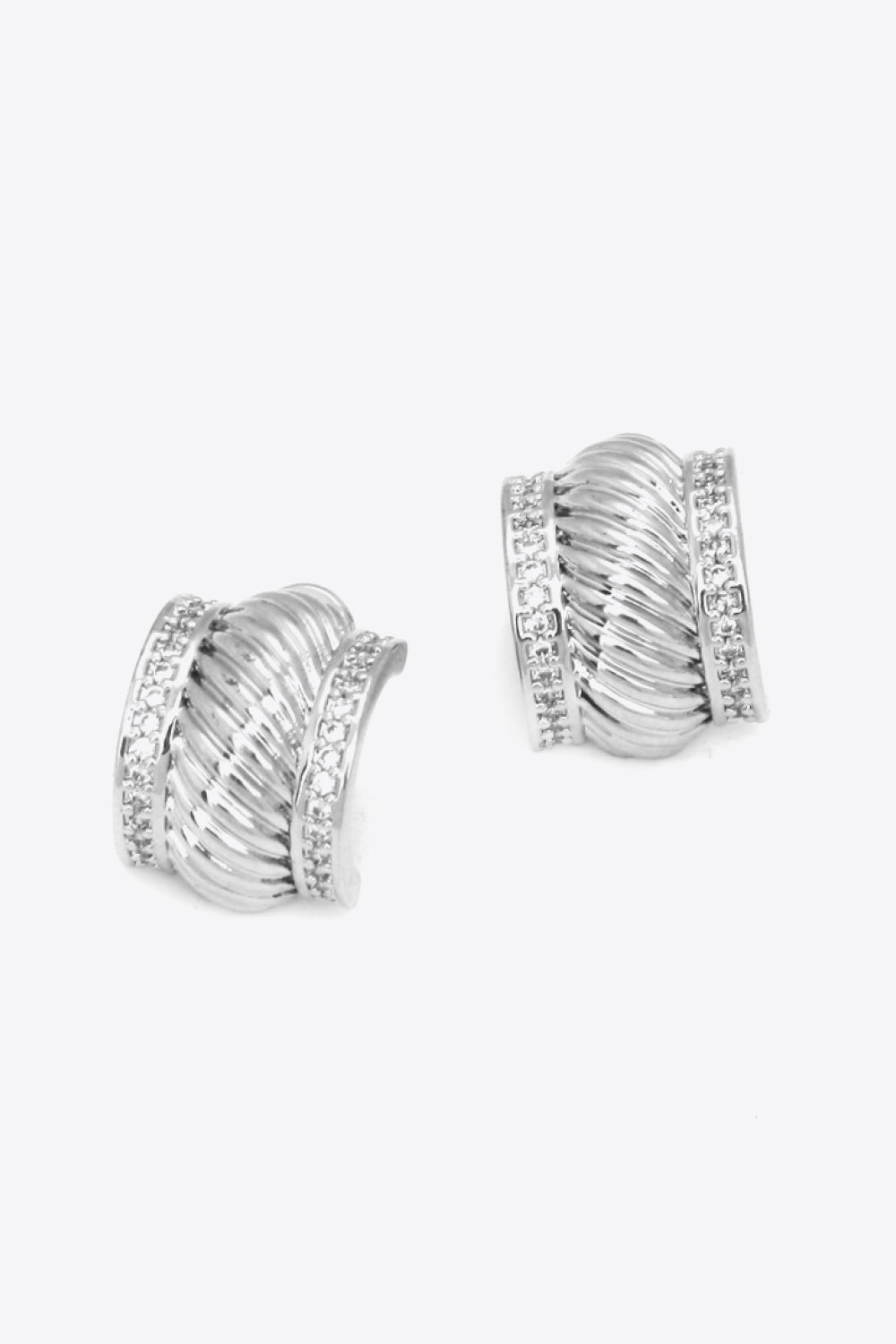 Textured Polished C-Hoop Earrings