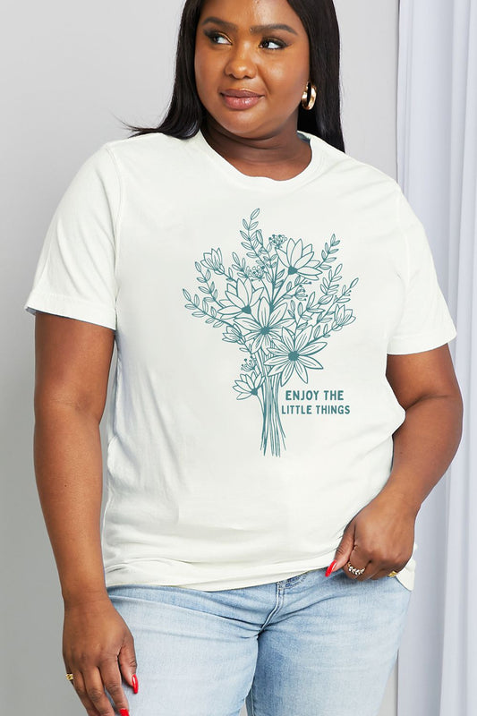 Simply Love Full Size ENJOY THE LITTLE THINGS Graphic Cotton Tee