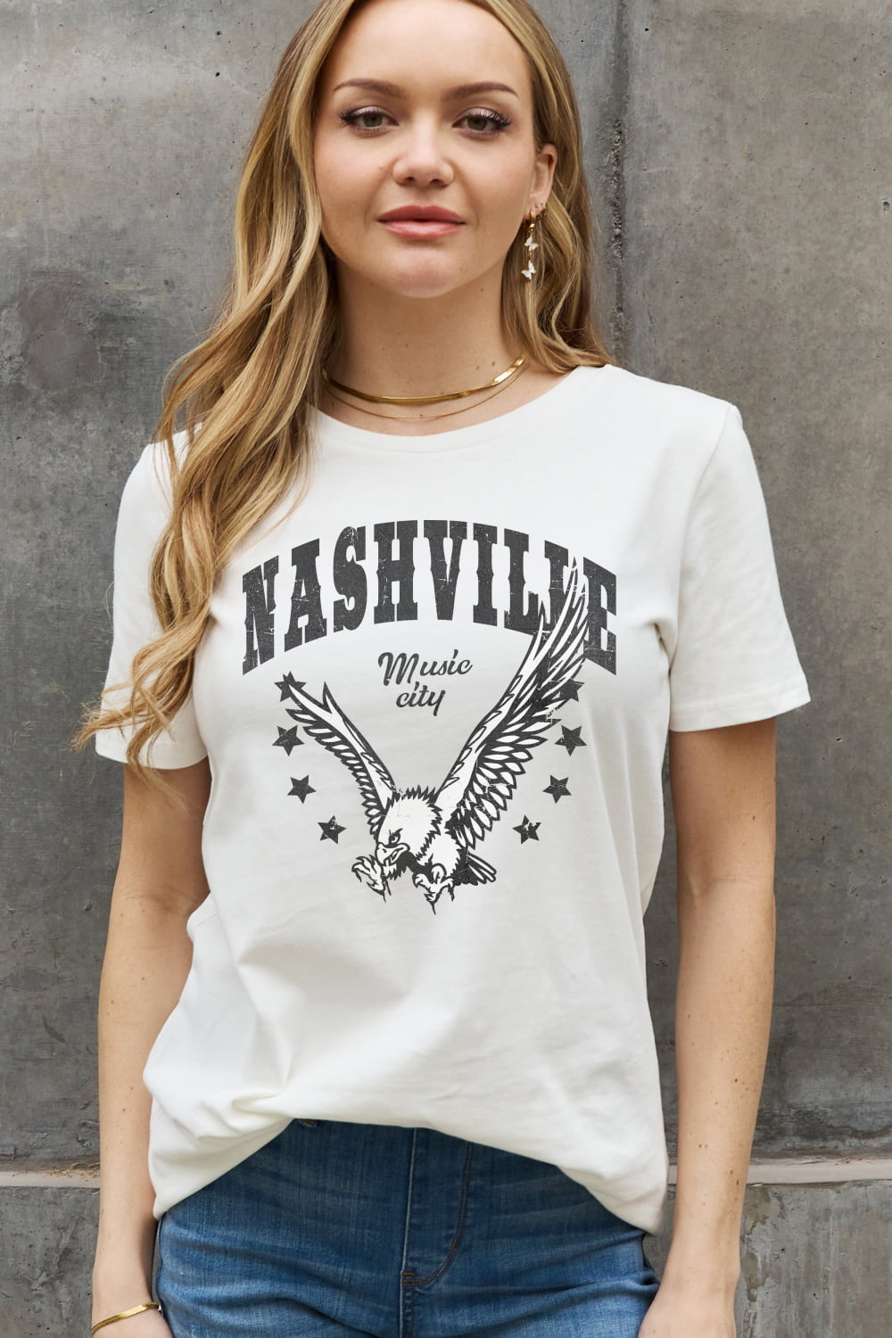 Simply Love Full Size NASHVILLE MUSIC CITY Graphic Cotton Tee