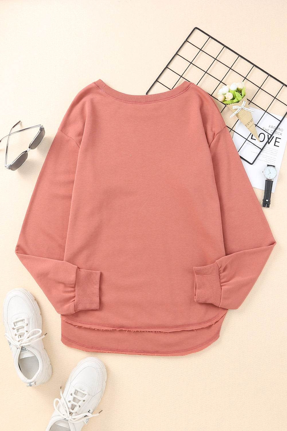 Side Slit Drop Shoulder Sweatshirt