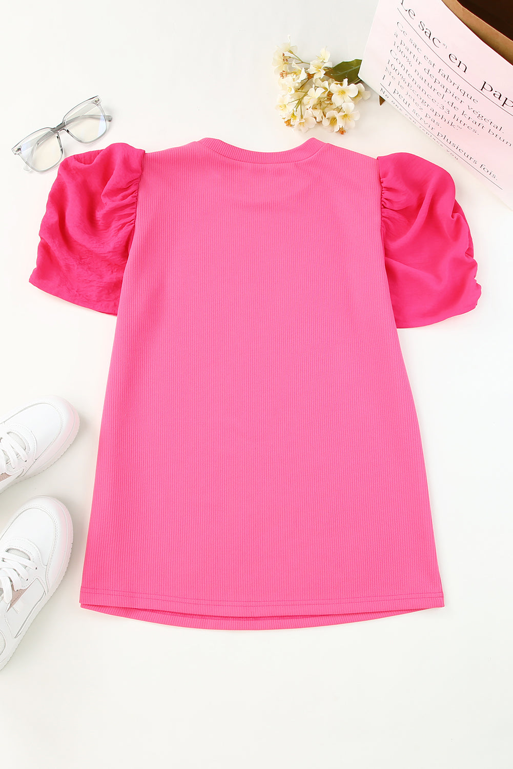 Round Neck Puff Sleeve Top