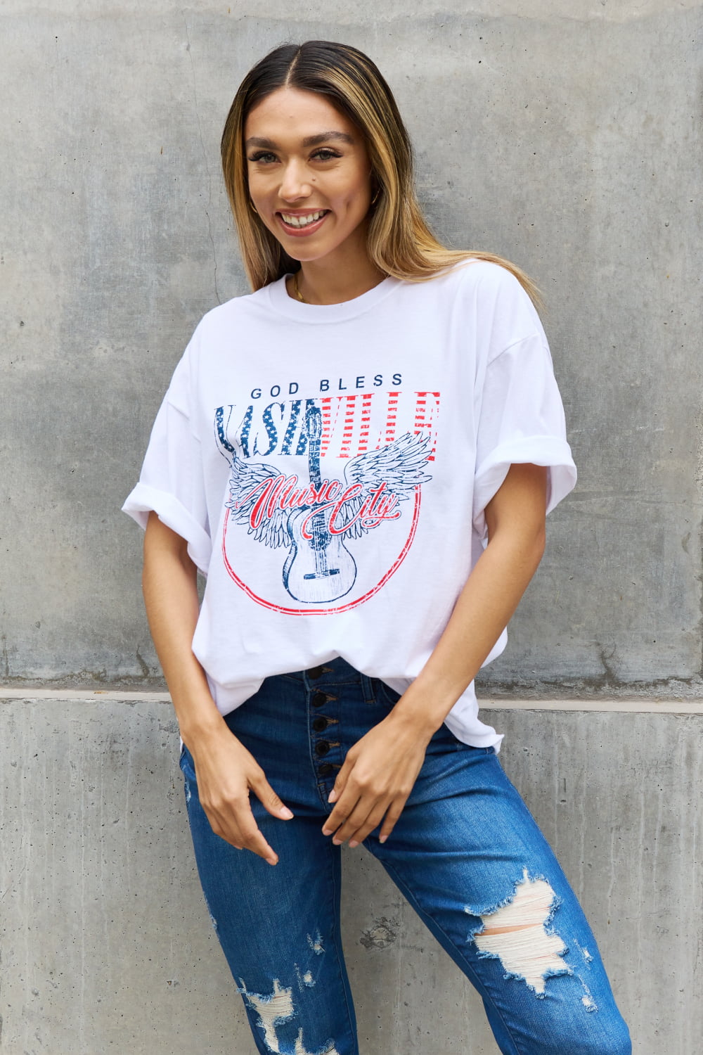 Sweet Claire "God Bless Nashville" Graphic T-Shirt