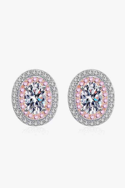 Platinum-Plated Moissanite Stud Earrings