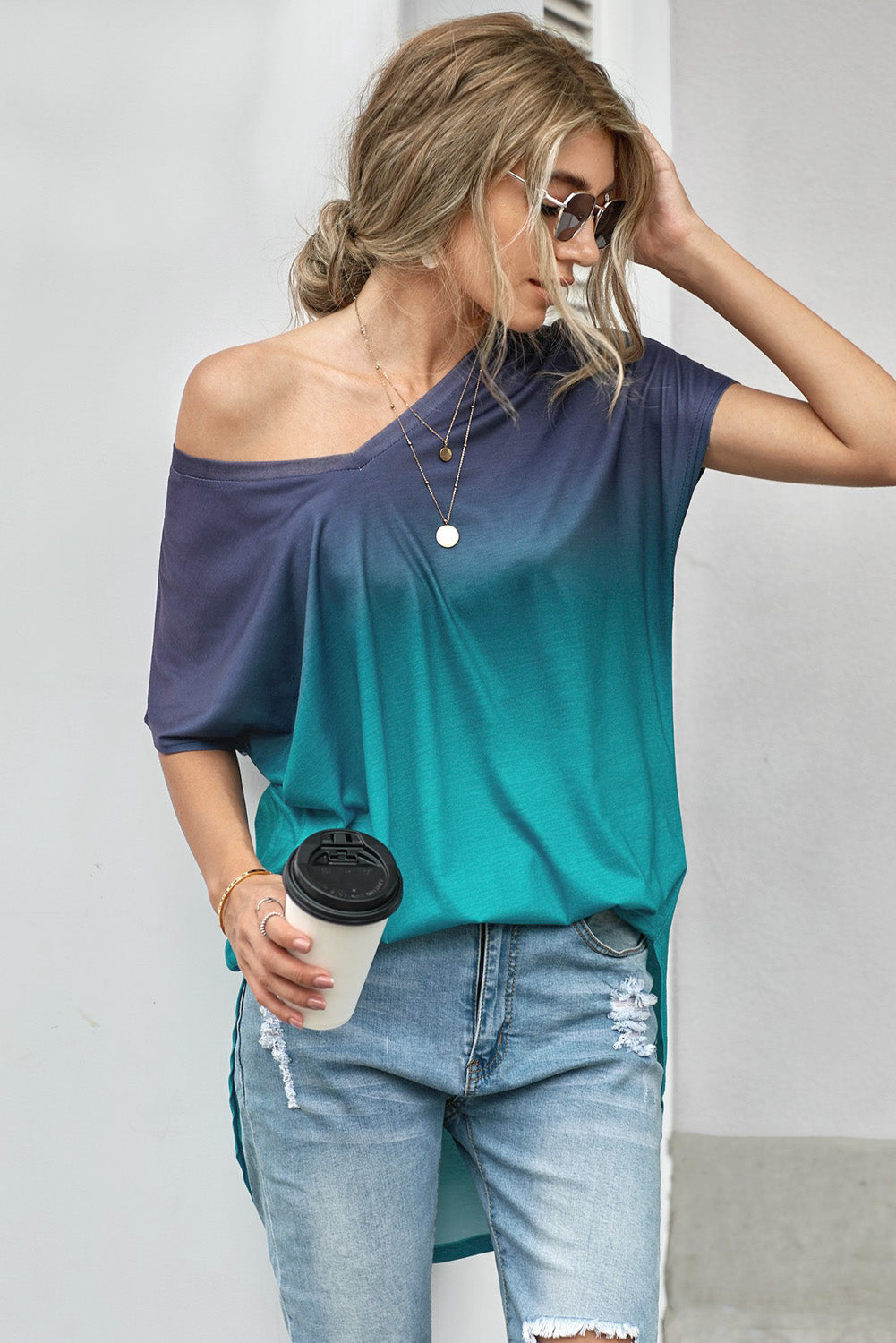 Ombre Color Block Shirt